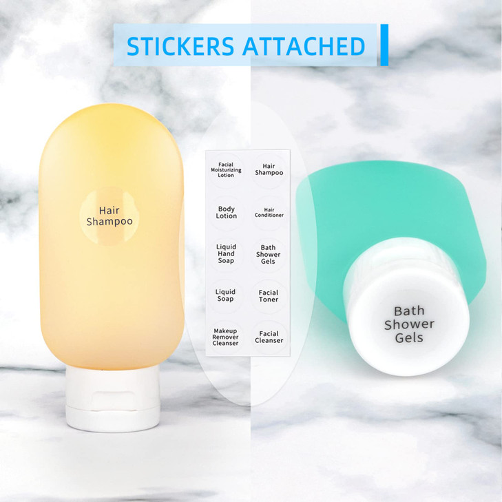 TSA Approved Travel Bottles Set for Toiletries Travel Size Containers Kit 4 Pack Portable Leak Proof Refillable Squeeze Cosmetic Airplane Essential S