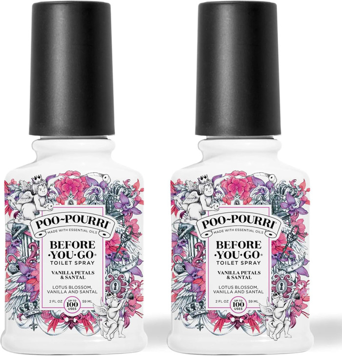Poo-Pourri Vanilla Petals & Santal 2 Ounce Lotus Blossom, Vanilla & Santal Pack of 2