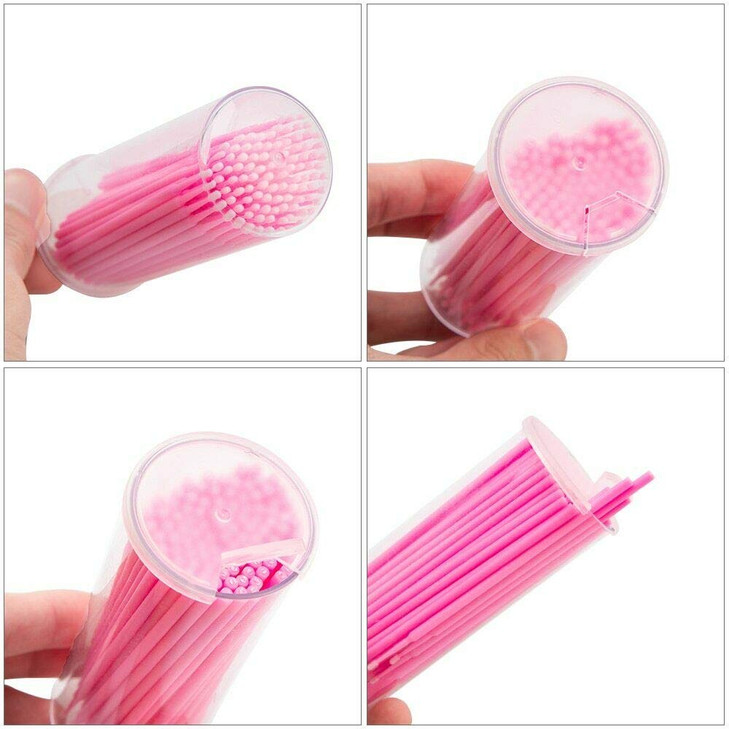 400 PCS Disposable Microbrush Lash Eyelash Micro Brush Mascara Wands Applicator Makeup Tool (White)
