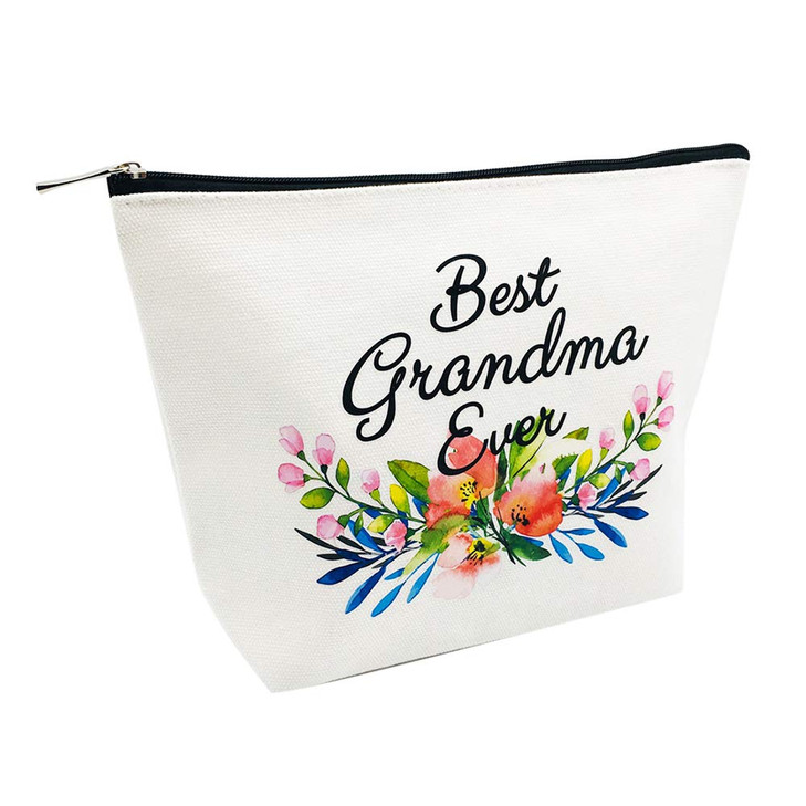 Charmoly Grandma Makeup Bag - Best Grandma Ever - Mother's Day and Birthday Gift for Grandmother, Nana, Mom from Granddaughter