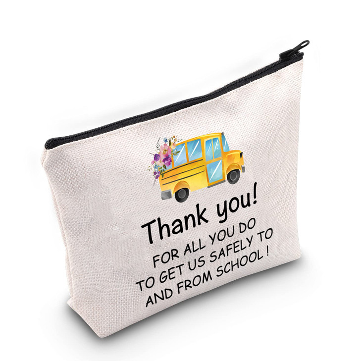 TOBGBE Bus Driver Gift End Of Term Bus Driver Gift Bus Driver Makeup Bag Bus Driver Appreciation Gift Bus Driver Retirement Cosmetics Bag (safely bus
