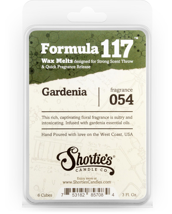Shortie's Candle Company Pure Gardenia Wax Melts - Formula 117-1 Highly Scented 3 Oz. Bar - Made with Essential & Natural Oils - Flower & Floral Air