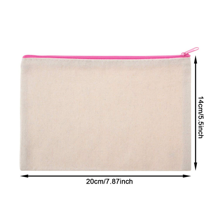Gejoy 12 Pieces Multipurpose Canvas Cosmetic Bag Makeup Pouches with Zipper Canvas Bag Blank Makeup Bag Pouch Travel Toiletry Bag for Women DIY