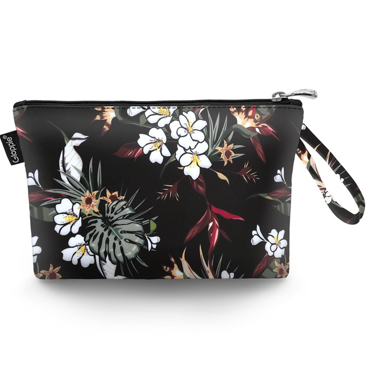 Gloppie Makeup Bag Small Cosmetic Bag for Purse Portable Travel Makeup Pouch for Women White Flower