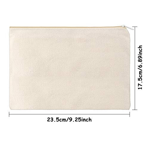 meekoo 16 Pack Blank Canvas Pouch Zipper Cosmetic Bag Bulk Plain Makeup Pouch Sublimation DIY Craft Multipurpose Travel Toiletry Bag for Makeup Cosme