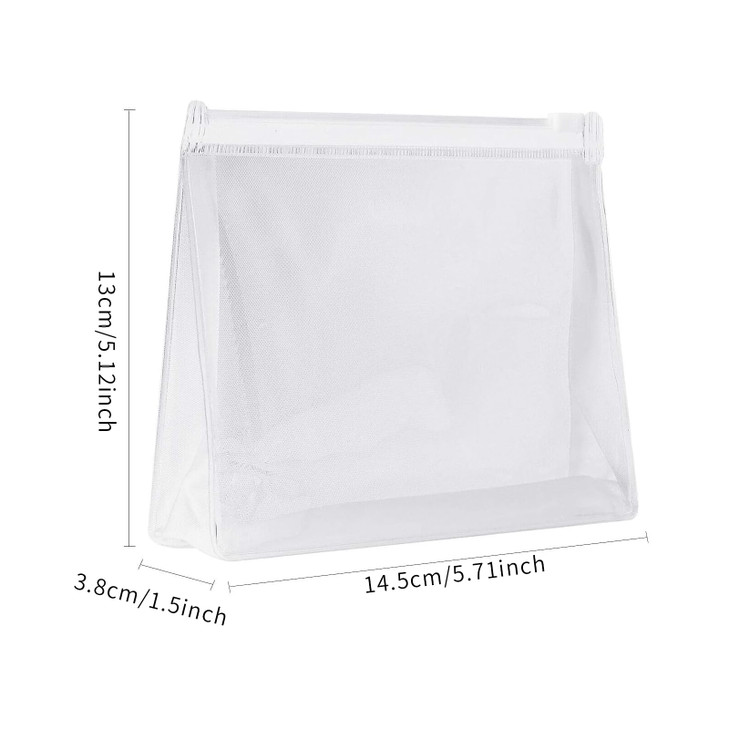 JIAKAI 12pcs Mini Small PVC Transparent Plastic Cosmetic Organizer Bag Pouch With Zipper Closure for Vacation Travel, Bathroom and Organizing Makeup