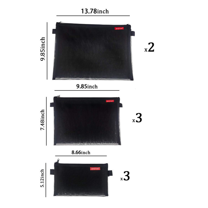 BYETIVE Mesh Cosmetic Bag Mesh Makeup Bag Set Nylon Bag With Zipper Toiletry Beauty Storage Bags Zipper Pouch Cosmetic Organizer Travel Accessories K