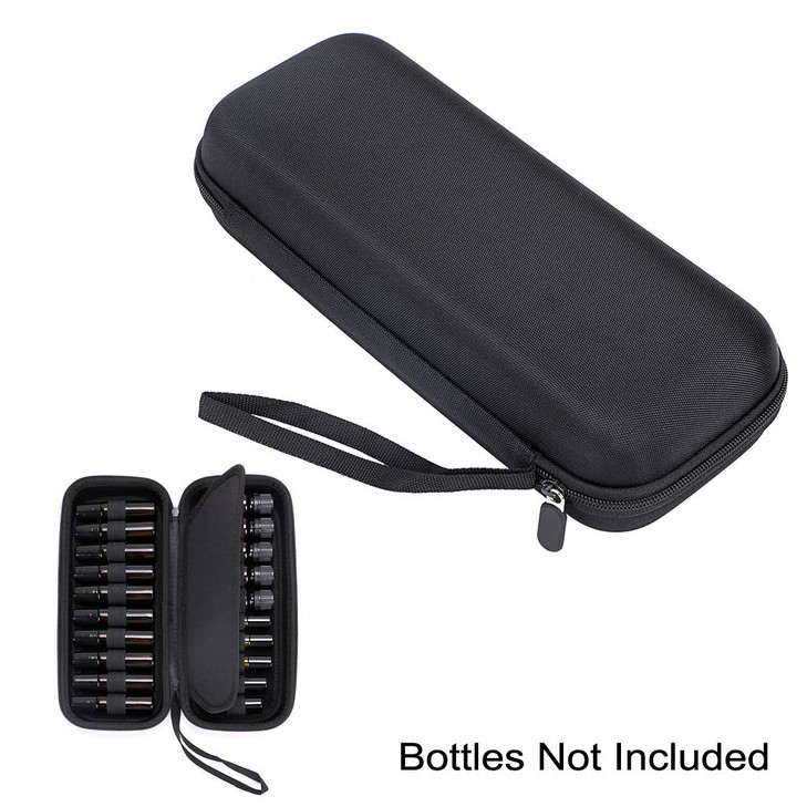 Hipiwe EVA Essential Oils Carrying Case Organizer for 20 Bottles 5ml 10ml Standard and Rollers Bottles Portable Hard Shell Essential Oils Travel Bag