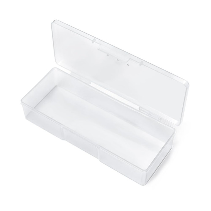 Rolabling Transparent Box Storage Case for Nail Art Equipment Manicure Tool Organzing Pedicure Tool Empty Plastic Box (White)