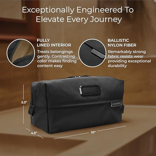 Briggs & Riley Everyday Essentials Kit - Toiletry Travel Bags for Women & Men, Organizer for Vacation, Compact Dopp Kit for Bathroom Accessories, Mak