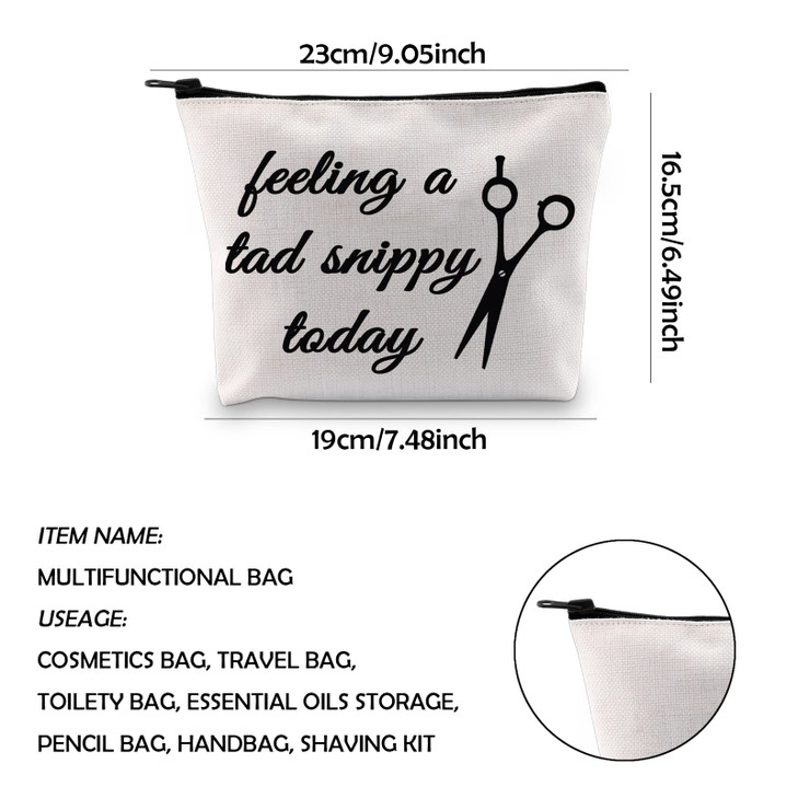 WCGXKO Funny Hairdresser Gift Cosmetology Graduation Gift Feeling A Tad Snippy Today Hairstylist Supplies (Feeling a tad snippy today)