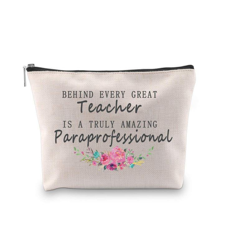 WCGXKO Paraeducator Gift Para Teacher Gift Paraprofessional Zipper Pouch Cosmetics Bag Appreciation Gift for Para (AMAZING Paraprofessional)