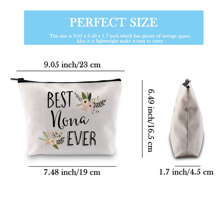 GJTIM Funny Nona Gift for Grandma Best Nona Ever Cosmetic Bag from Grandchildren (Best Nona Ever Bag)