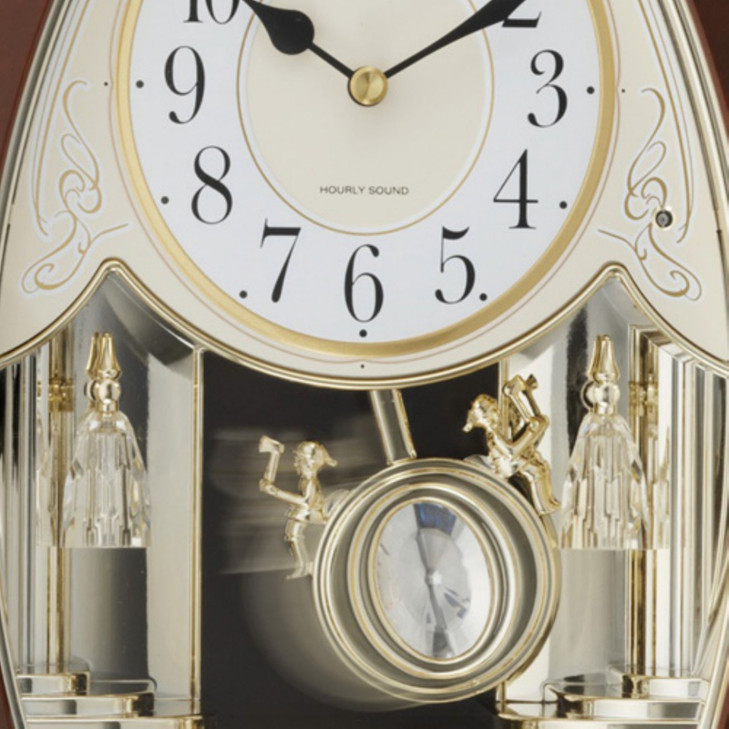 Rhythm Clocks "Joyful Crystal Bells" Musical Motion Mantel Clock