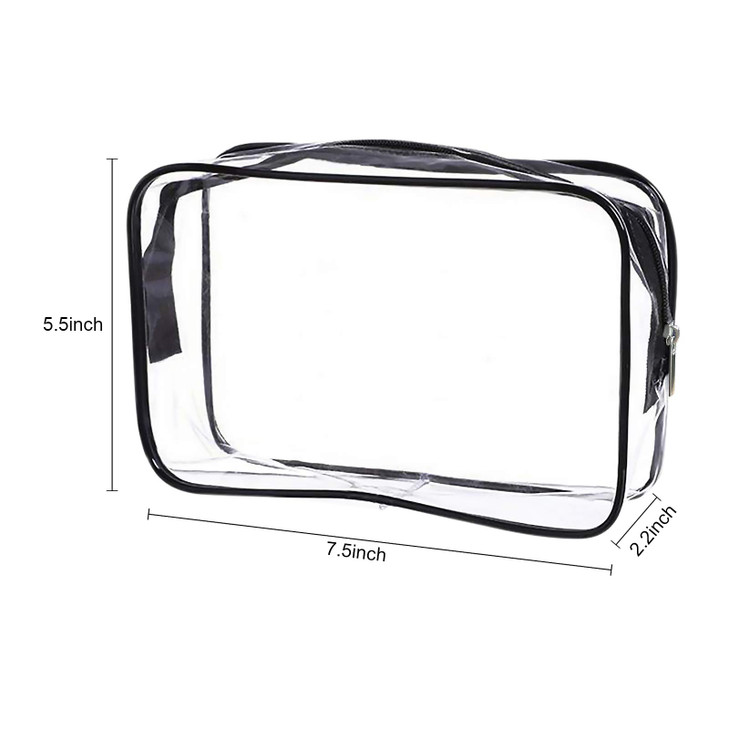 Cosywell Clear Toiletry Bag Quart Size Bag Travel Makeup Cosmetic Bag PVC Toiletries Cosmetic Pouch for Women Men 3PCS (S)