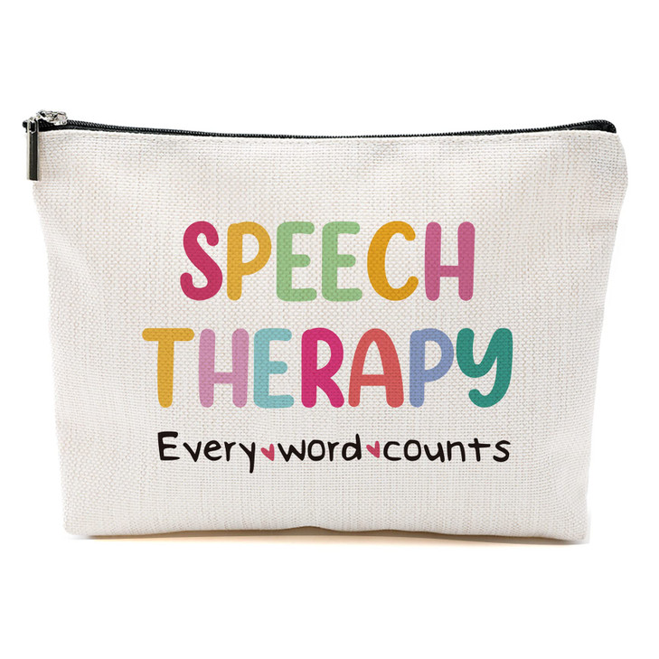 Speech Therapy Gifts Speech Therapist Gift for Women, Speech Language Pathologist Cosmetic Bag - Speech Therapy Every Word Counts, Birthday Christmas
