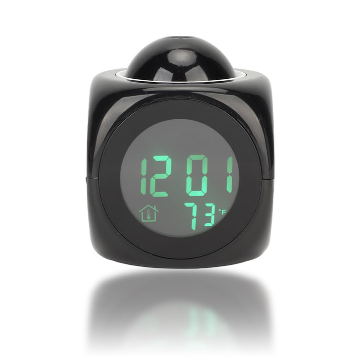 Leopacat Projection Clock for Bedroom Ceiling, Alarm LED Display Mini Voice Timing Digital Projector Temperature Bedrooms Wireless Indoor Thermometer