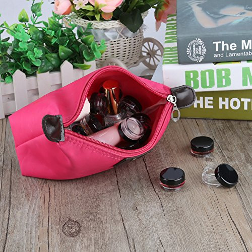 100 Pieces 3g Empty Clear Plastic Sample Containers with Lids Cosmetic Jars with 5 Pieces Mini Spatulas by Accmor