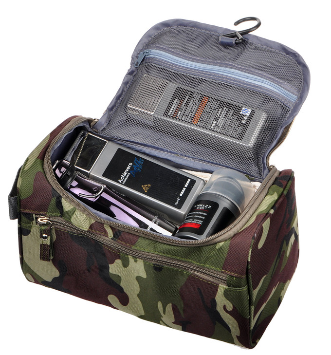 Vercord Mens Toiletry Bag Wash Travel Small Shaving Dop Kit Shower Bathroom Ditty Hygiene Bag Camo Dark Green