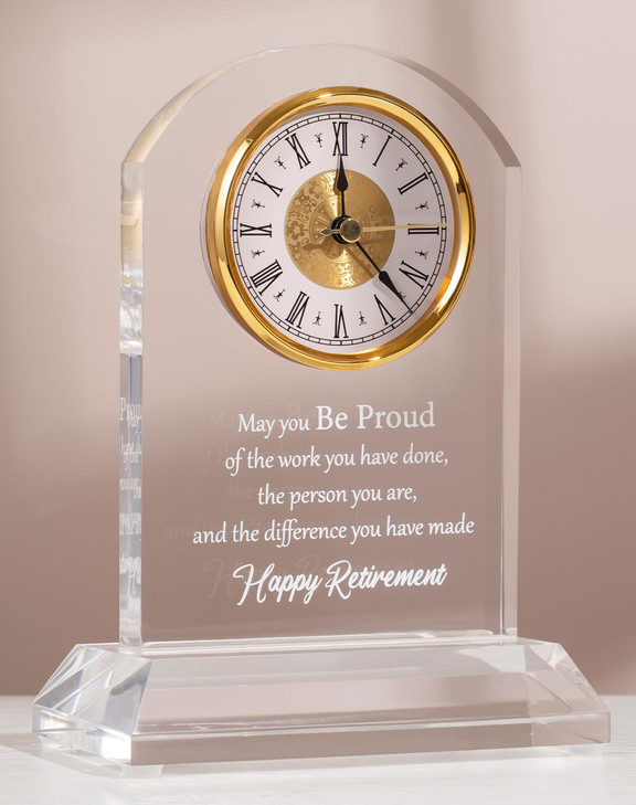 DEEWISH Retirement Gift for Women Men Quartz Desk Clock Plaque Gifts, Coworker Gifts Going Away Gift Leaving Gifts Congratulations Retired Gifts for