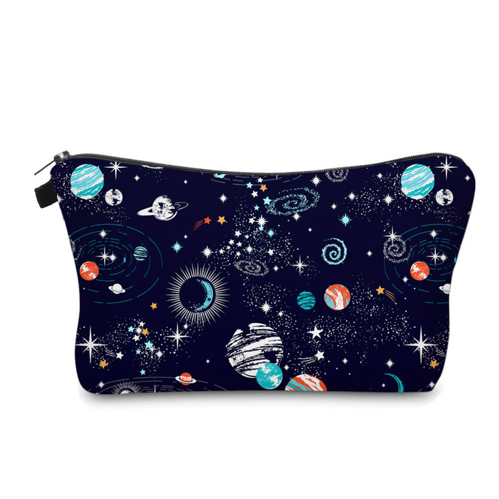 Aiphamy Cute Travel Makeup Bag Cosmetic Bag Small Pouch Gift for Women (Space)