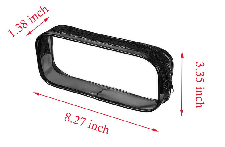 sowaka 2 Pcs Cosmetic Pouch Bag with Zipper Transparent Waterproof PVC Pencil Case Large Capacity Toiletry Bags for Travel Home Office Make up Brushe