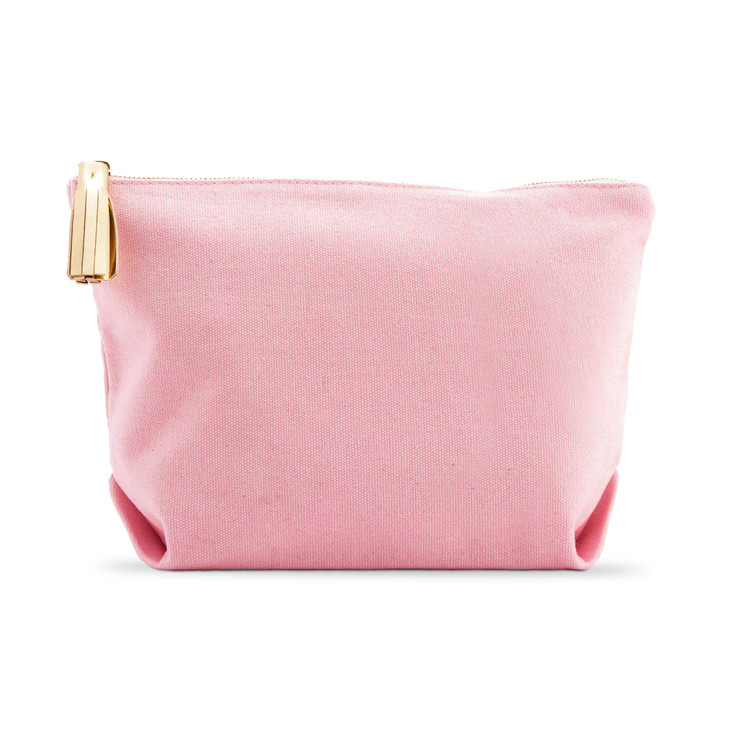 WEDDINGSTAR Large Canvas Makeup Bag Pastel Pink