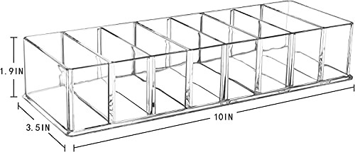 Seitop 2 Pack Detachable Makeup Organizer, 8 Compartments Acrylic Cosmetic Storage Jewelry Display Boxes, Clear Drawer Organizers Case for Dresser Va