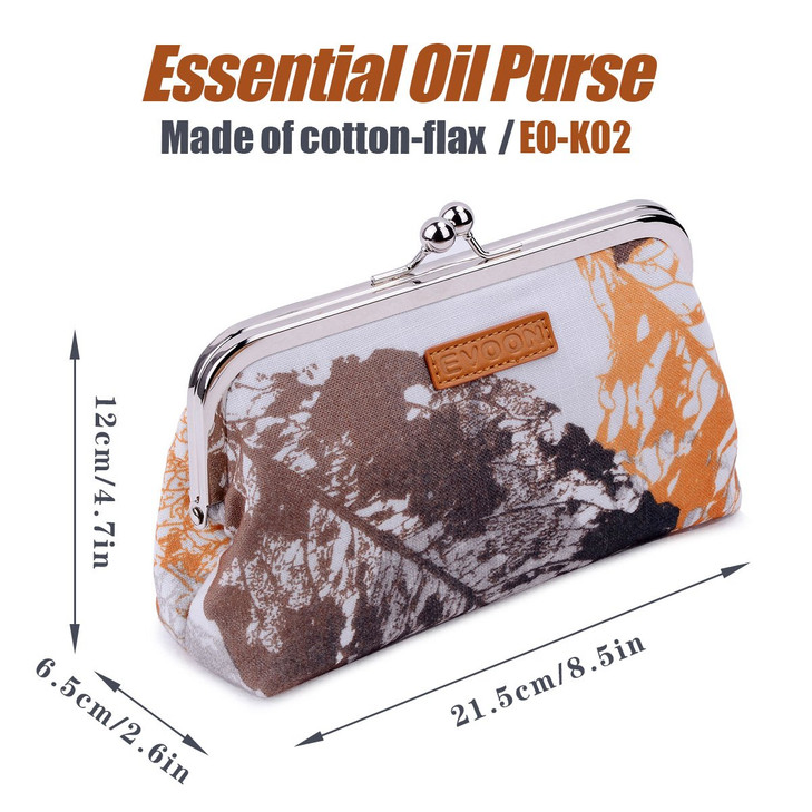 evoon Womens Cosmetic Pouch Bag Clutch Purses for Ladies, Essential Oil Carrying Cases Box for doTERR Youg Living Oils 5ml 10ml 15ml Bottles