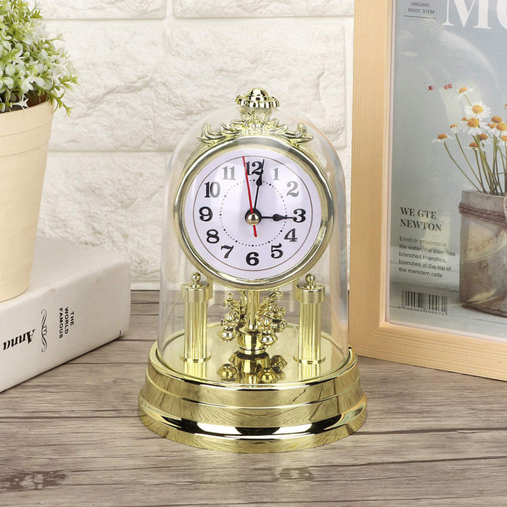 GOTOTOP Mantel Clock Table Clocks for Living Room Decor Antique Wall Clock Retro European Table Clock for Home Hotel Decorative Retro Round Silent De