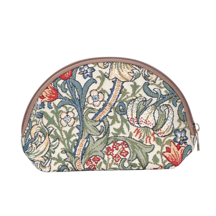 Signare Tapestry Cosmetic Bag Toiletry Makeup Bag for Women With William Morris Golden Lily Design (COSM-GLILY)
