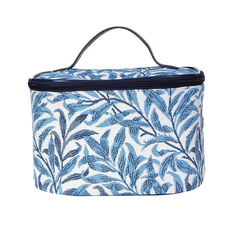 Signare Tapestry Toiletry Bag Makeup Organizer bag for Women with Light Blue William Morris Willow Bough Design (TOIL-WIOW)