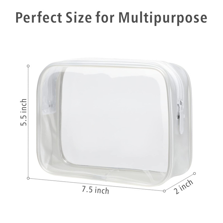 PACKISM Clear Toiletry Bag - 3 Pack TSA Approved Toiletry Bag Quart Size Bag, Travel Makeup Cosmetic Bag for Women, Carry on Airport Airline Complian