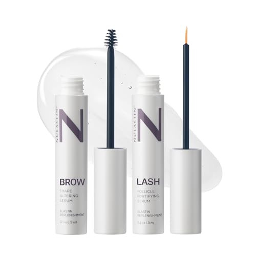 NULASTIN Eyelash Serum & Brow Serum - Lash & Brow Dual System - Eyebrow & Eyelash Enhancing Serums with Keratin & Peptides for Fuller Looking Lashes