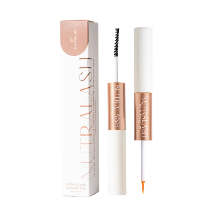 NutraLash by Nutralux Brow and Lash Growth Serum with Organic Ingredients For sensitive eyes - non-irritating: Castor Oil (hexane free) + Vitamin E +