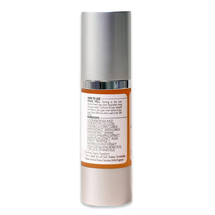 Glimmer Goddess Organic Hydrating Eye Serum with Peptides & Vitamin C, 1 oz