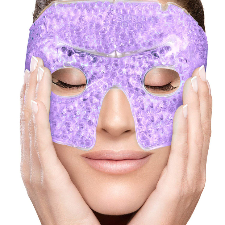 Perfecore Cooling Gel Eye Mask Cold Compress for Puffy Eyes, Dark Circles, Headaches, Purple