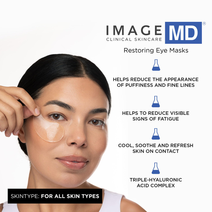 IMAGE Skincare, IMAGE MD Restoring Eye Masks, Made with Cooling Hydrogel to Rapidly Refresh, Firm, Restore, & Soothe Tired Eyes, 22 Count
