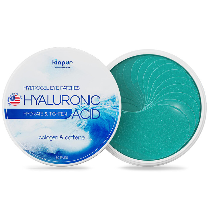 Under Eye Patches with Collagen, Caffeine & Hyaluronic Acid - Blue Eye Masks Made to Depuff, Hydrate, Reduce Dark Circles & Eye Bags, Smooth Fine Lin