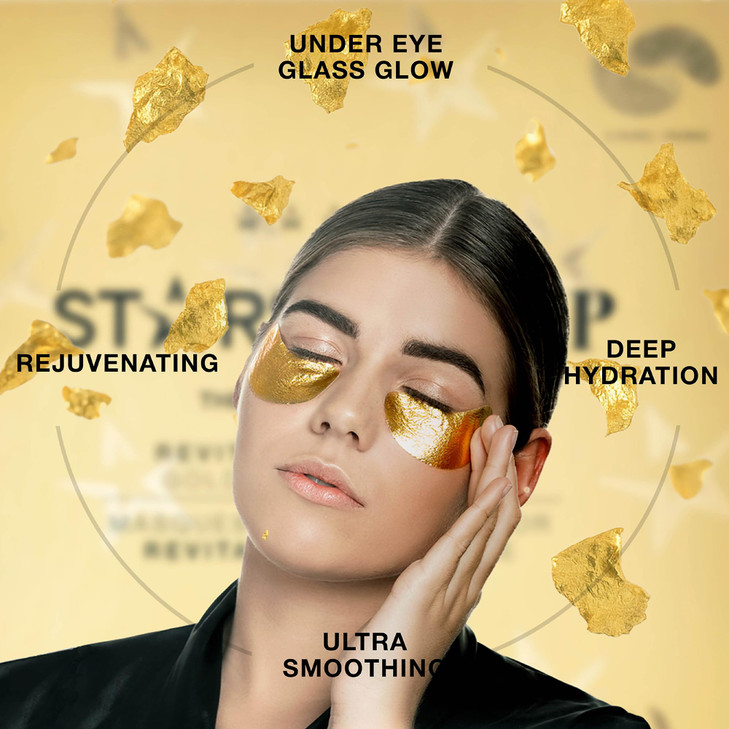 STARSKIN VIP Gold Mask Eye 5 Pack, Gold Undereye Mask Patches, Eye Masks for Puffy Eyes and Wrinkles, Revitalizing and Hydrating Eye Patches, For Dar