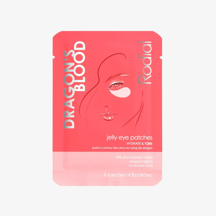 Rodial Dragons Blood Jelly Eye Patches (1 Sachet), Hydrating Under-Eye Patches for Firmness & Elasticity, with Hyaluronic Acid & Dragons Blood, Mak