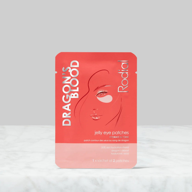 Rodial Dragons Blood Jelly Eye Patches (1 Sachet), Hydrating Under-Eye Patches for Firmness & Elasticity, with Hyaluronic Acid & Dragons Blood, Mak