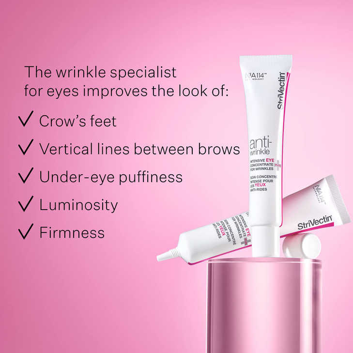 StriVectin Anti-Wrinkle Intensive Eye Cream Concentrate for Wrinkles PLUS, Targets Crow's Feet, Firmness, Puffiness & Dark Circles,White, 0.25 Fl oz