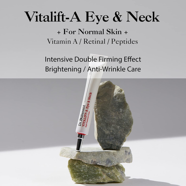 Dr.Different VITALIFT-A Eye&Neck Retinal 0.025%, Anti-aging and Anti-wrinkle Eye Cream for delicate care with Vita A, K-Skincare made by Korean Derma