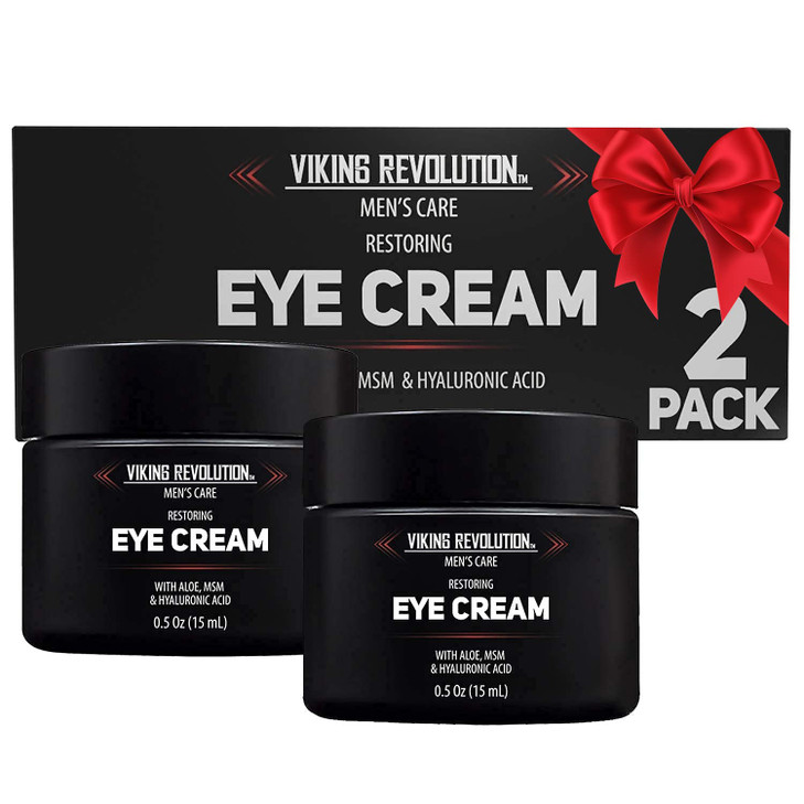 Viking Revolution Natural Eye Cream for Men - Anti Aging, Dark Circle, Under Eye Treatment - Men's Eye Moisturizer Wrinkle Cream - 0.5 Ounce (Pack of