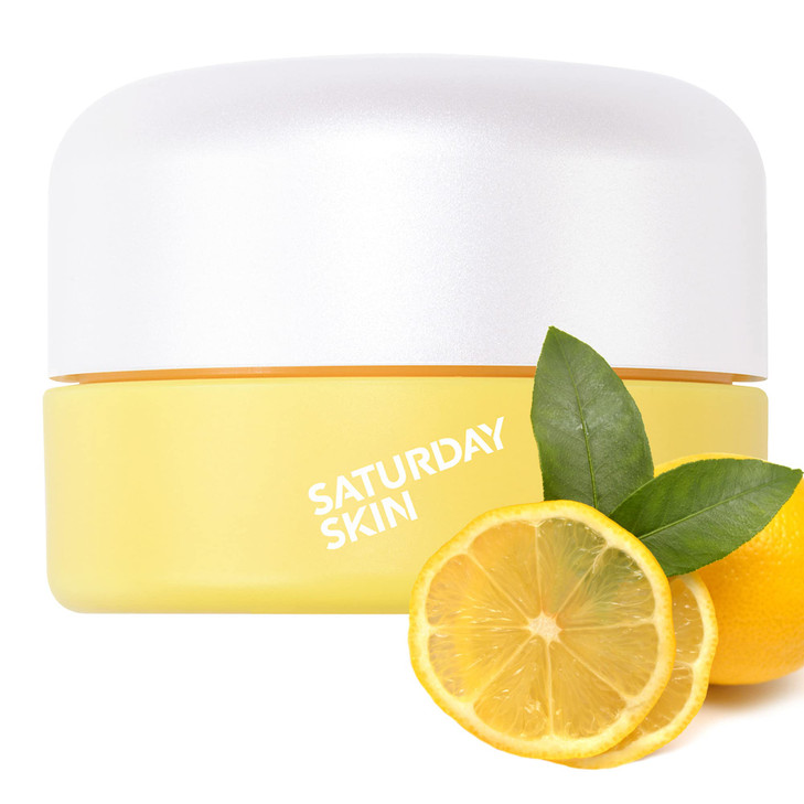 Saturday Skin Yuzu Eye Balm Vitamin C Wide lluminating Under Tight Eye Cream Korean Niacinamide Caffeine for Wrinkles Puffy Eyes Dark Circles Moistur