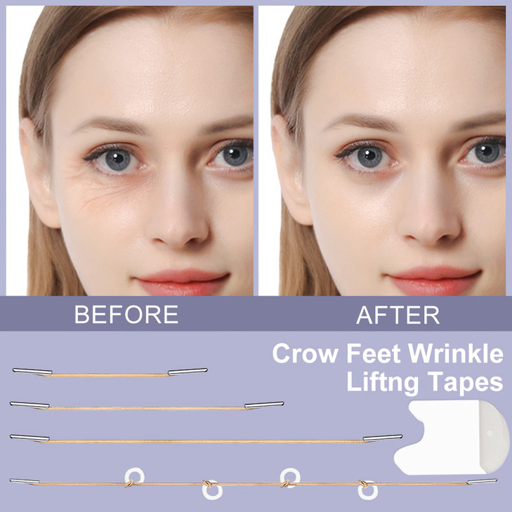 Face Lift Tapes Eyes Wrinkle Tapes, Face Stickers Crow's Feet Wrinkle Eyes Lifting Patch, Instant Eye Skin Rescue Correcting bands (4pcs fixed ropes,