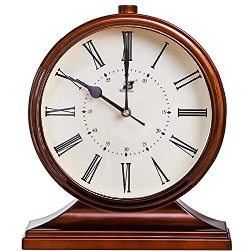 Igtazy Vintage Mantle Clock for Table Decor,Modern Desk Clock Battery Operated for Living Room,Bedroom,Office,Fireplace Mantel,Shelf Decor (Brown)
