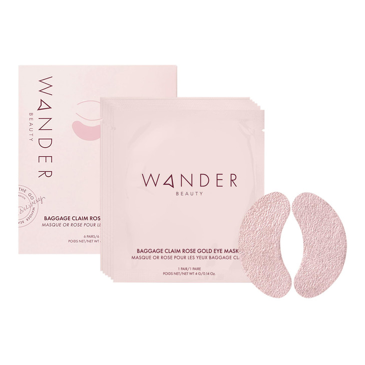 Wander Beauty Baggage Claim - Rose Gold Foil Under Eye Patches For Dark Circles and Puffiness - Under Eye Mask Depuffs & Firms - Brightening Eye Mask