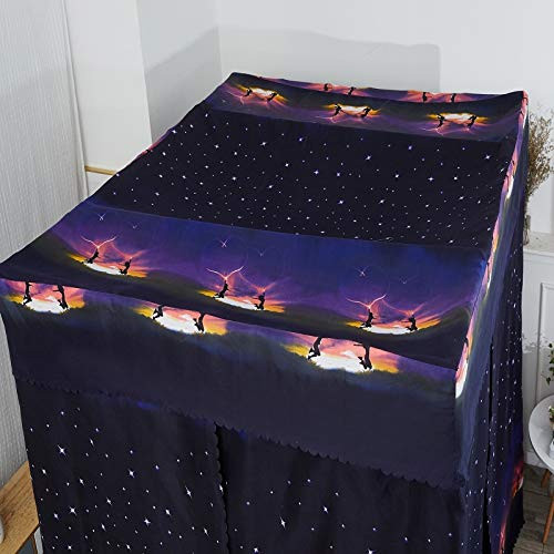 Mengersi Galaxy Star Four Corner Post Bed Curtain Canopy Bedroom Decoration for Girls Adults Windproof Lightproof Bed Canopies Child Gift (Queen,Blac